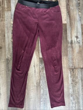 Calvin Klein Velvet Leggings - Burgundy Size Small